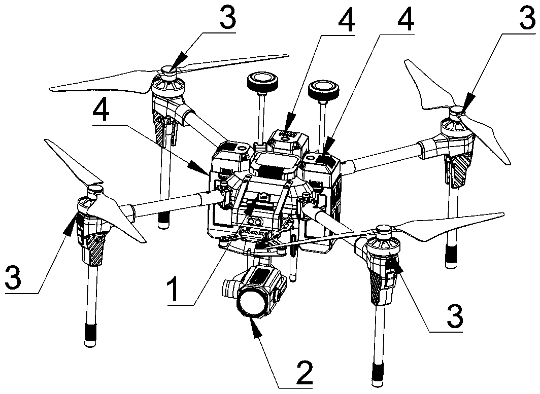 Pan-tilt assembly of multi-rotor unmanned aerial vehicle