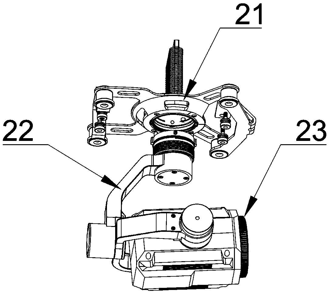 Pan-tilt assembly of multi-rotor unmanned aerial vehicle