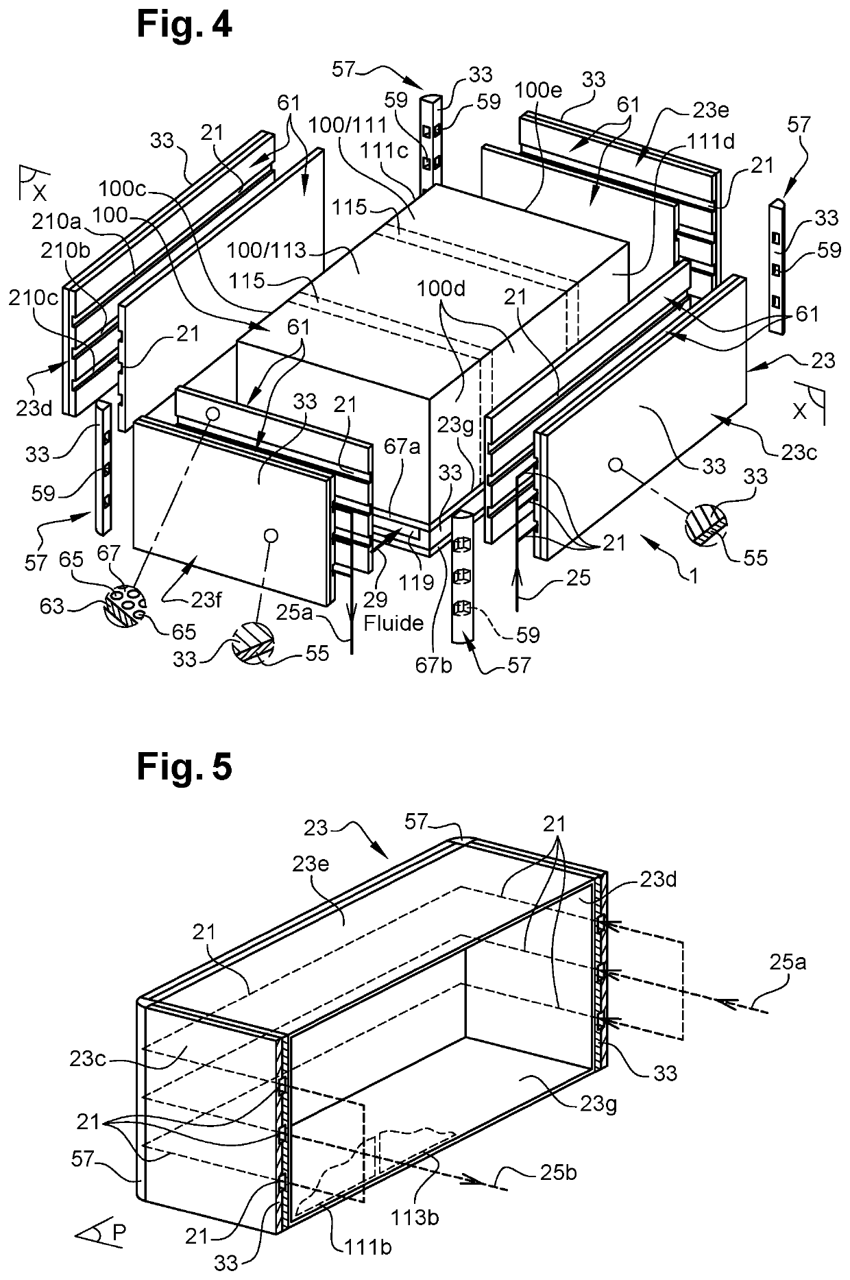 Electric battery thermal-management structure