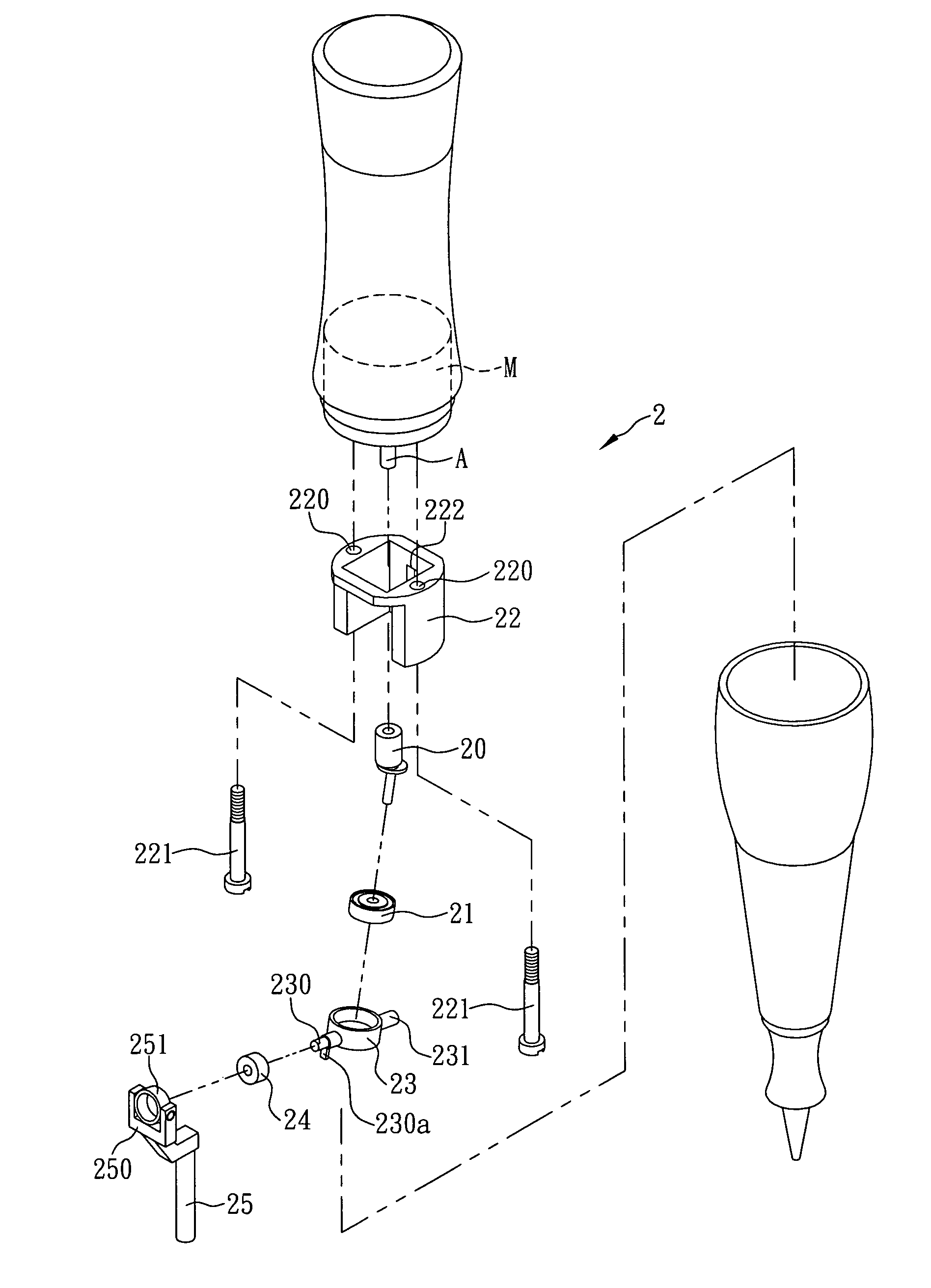 Transmission mechanism of eyebrow tattoo machine