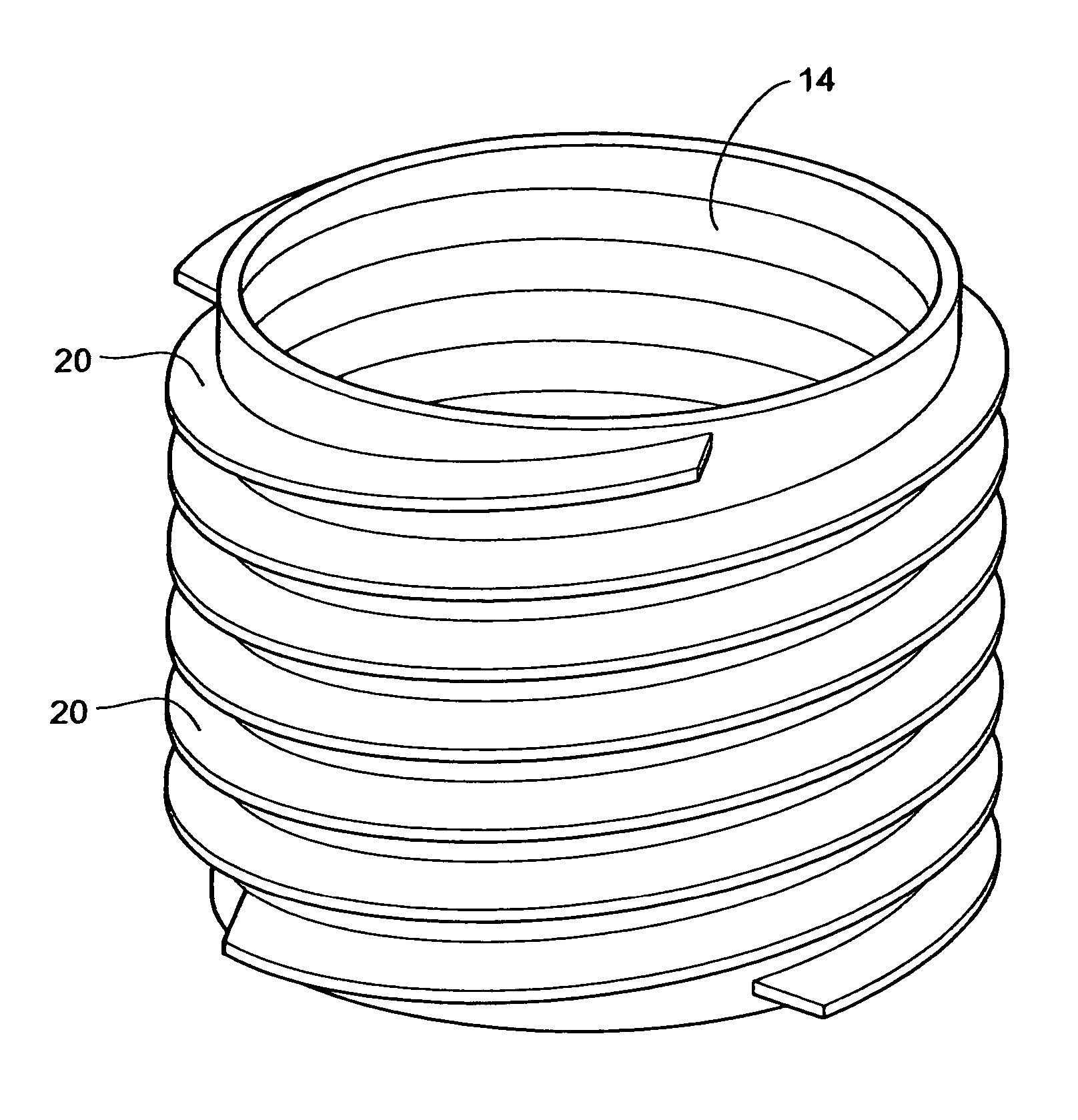 Composite strip windable to form a helical pipe and method therefor