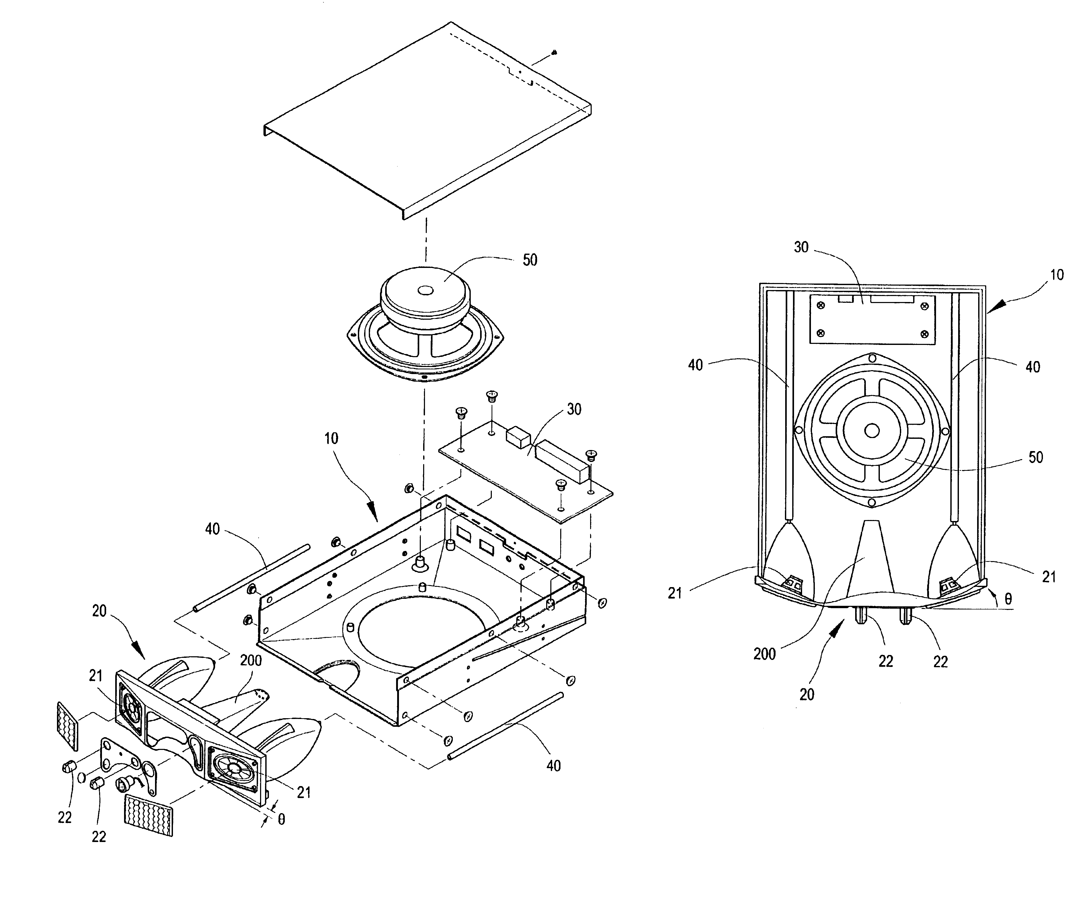 Embedded multimedia speaker structure