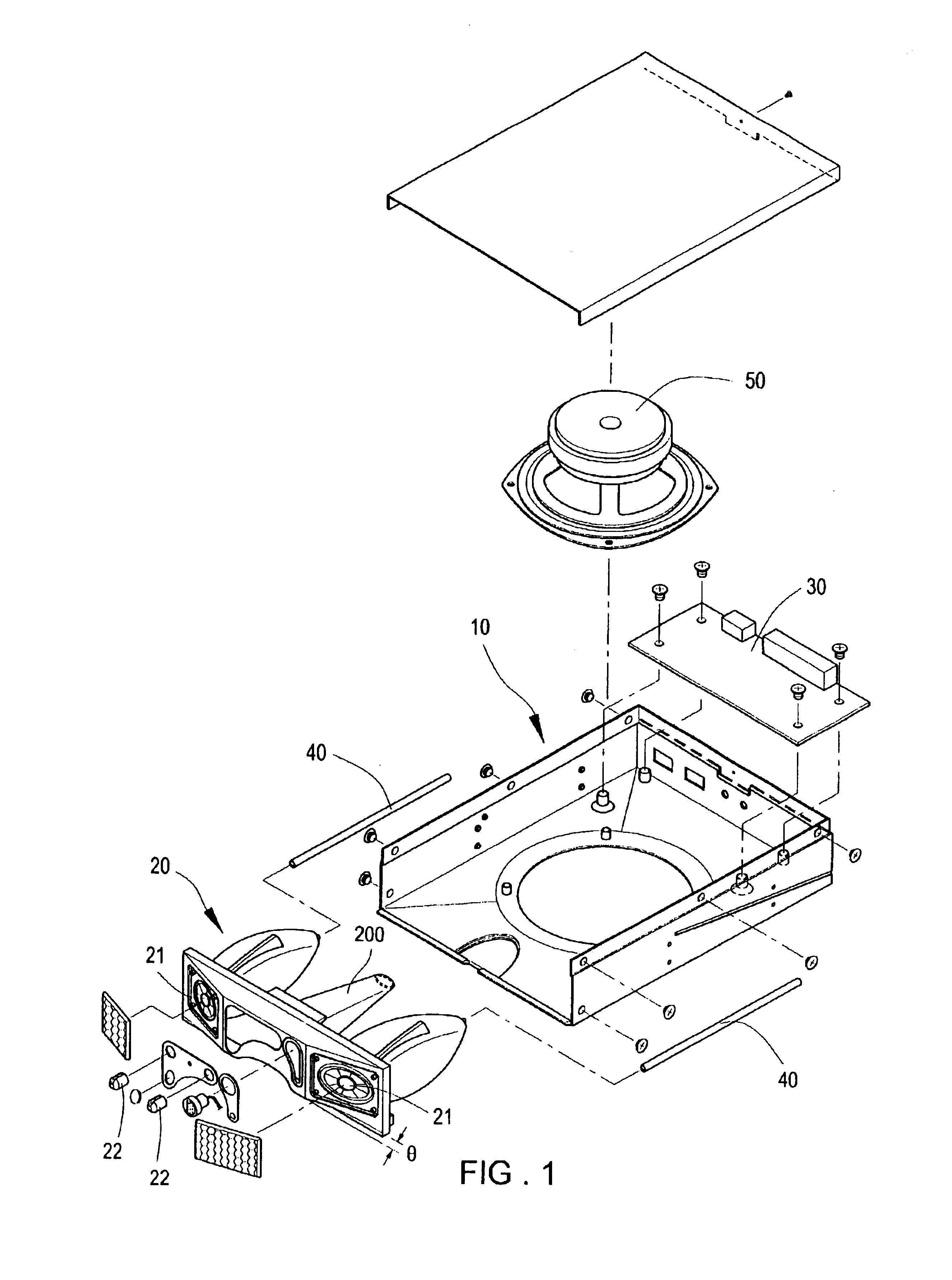 Embedded multimedia speaker structure