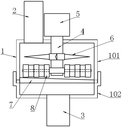 A high-efficiency crushing device for garbage on the drain pipe in an intelligent kitchen and bathroom system