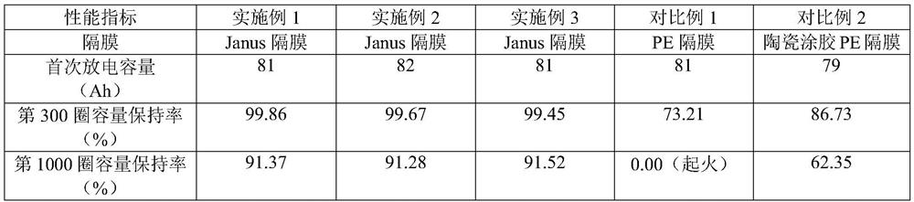 Lithium ion battery Janus diaphragm