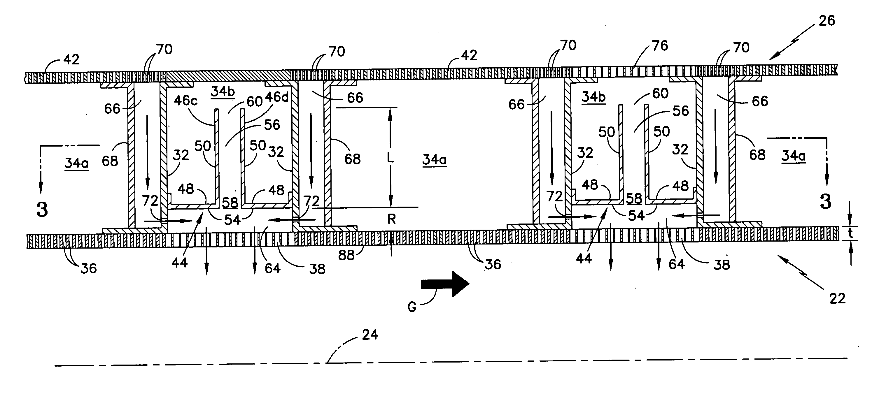 Acoustic liner with bypass cooling