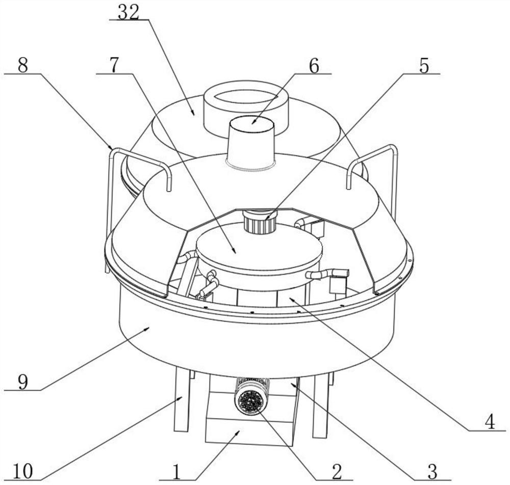 Processing and mixing equipment for fermenting and purifying high-dietary-fiber feed