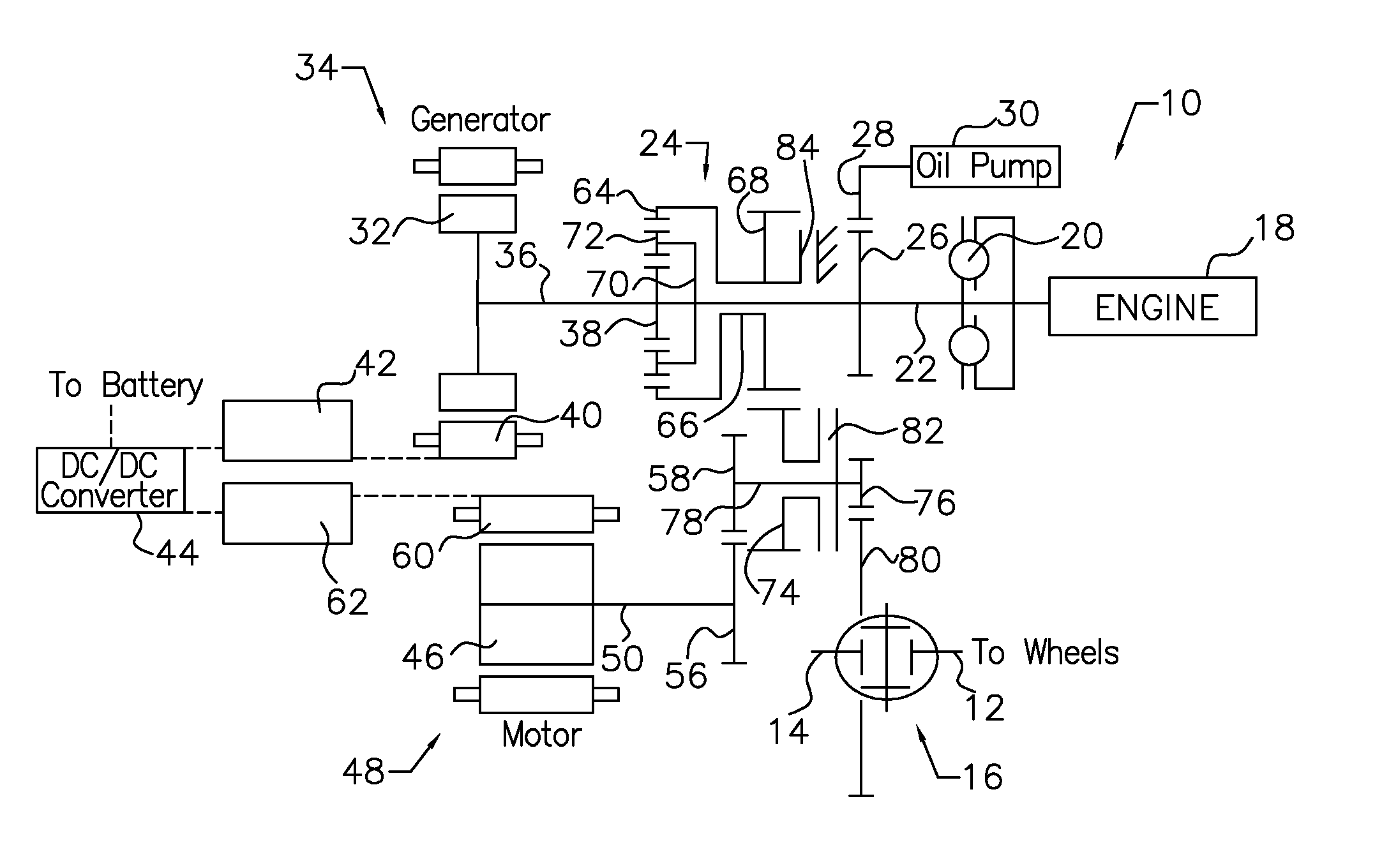 Powertrain for a hybrid electric vehicle