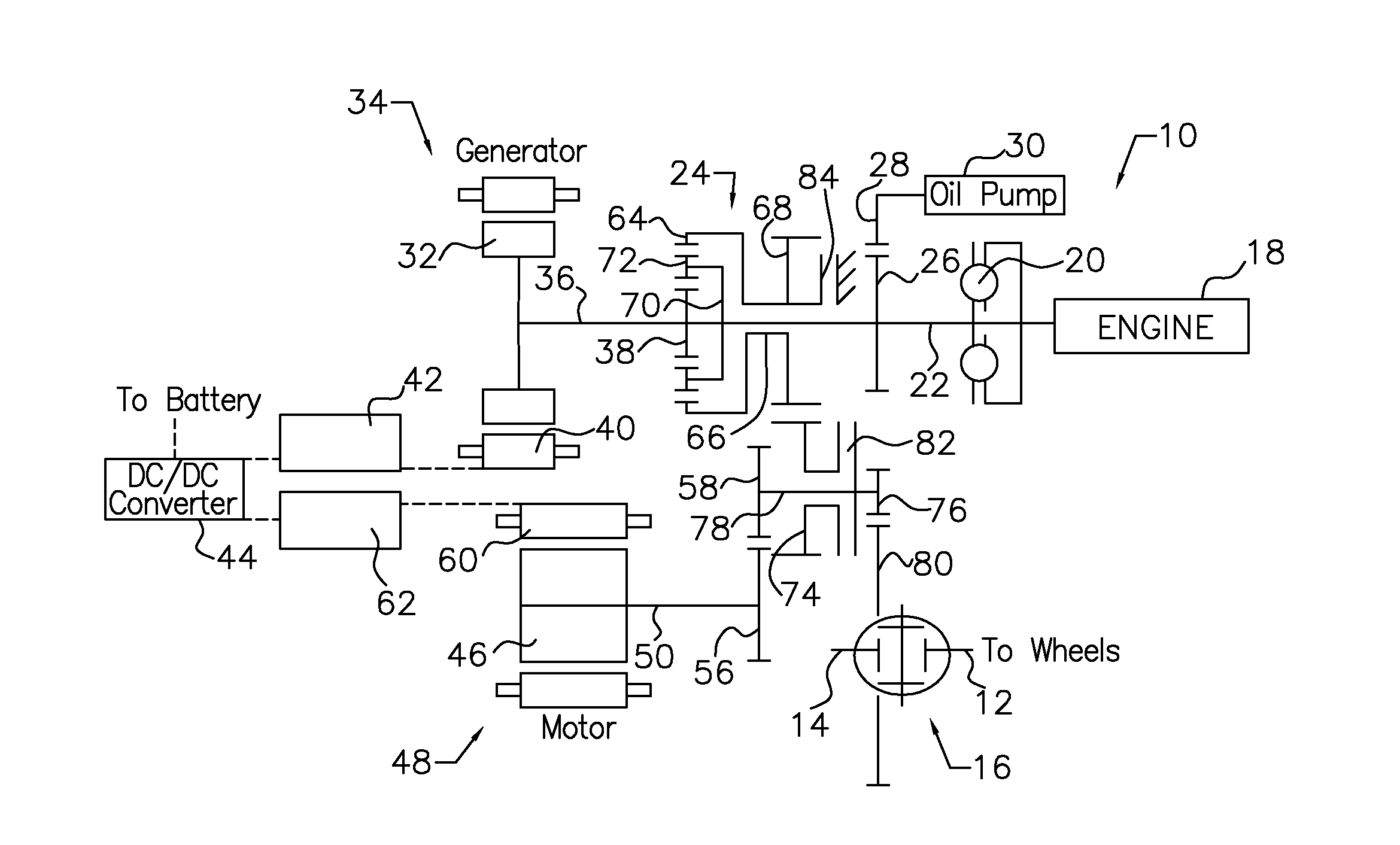 Powertrain for a hybrid electric vehicle