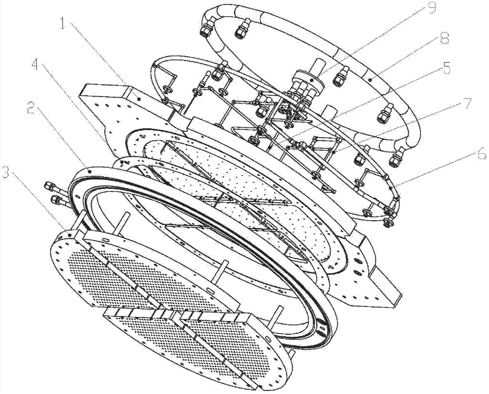 Large-diameter sprayer of MOCVD (metal organic chemical vapor deposition) reactor