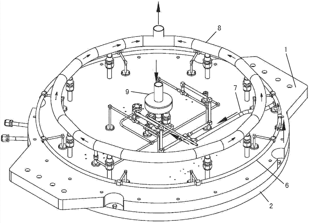 Large-diameter sprayer of MOCVD (metal organic chemical vapor deposition) reactor