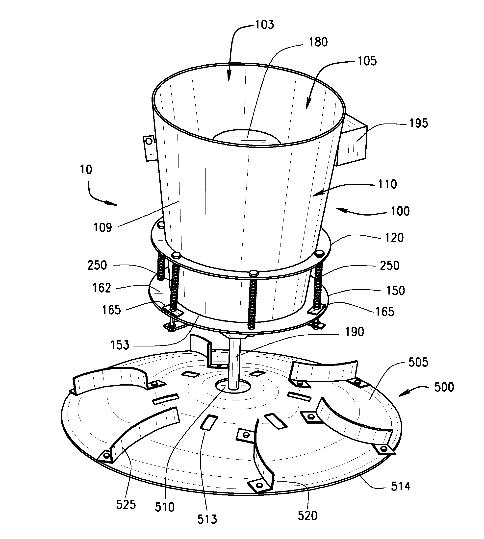 Active choking funnel for a grain spreader