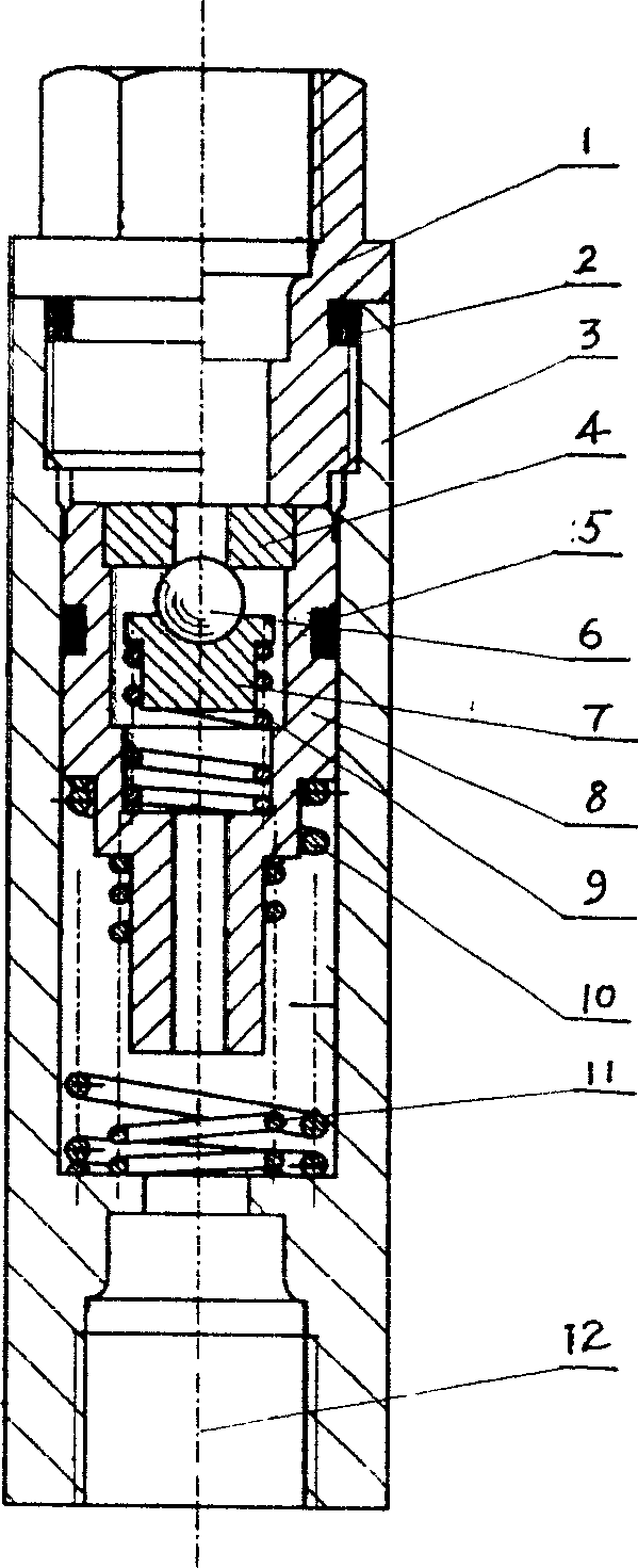 Unloading method for grease multiple point central quantitative lubricating pipeline and self suction load device