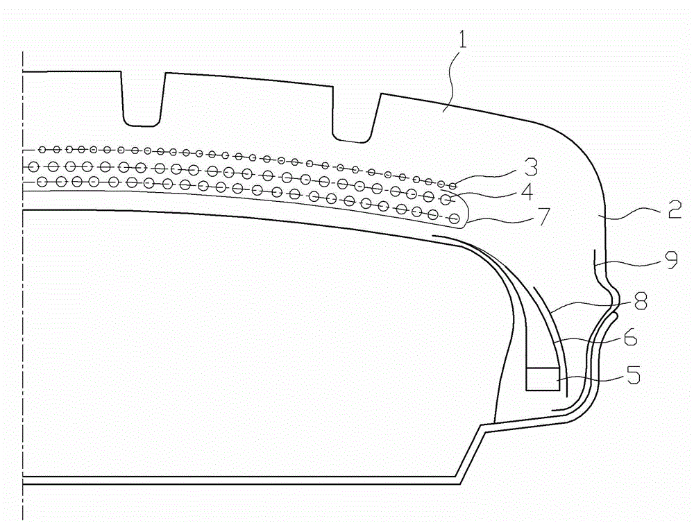 Flat pneumatic tyre