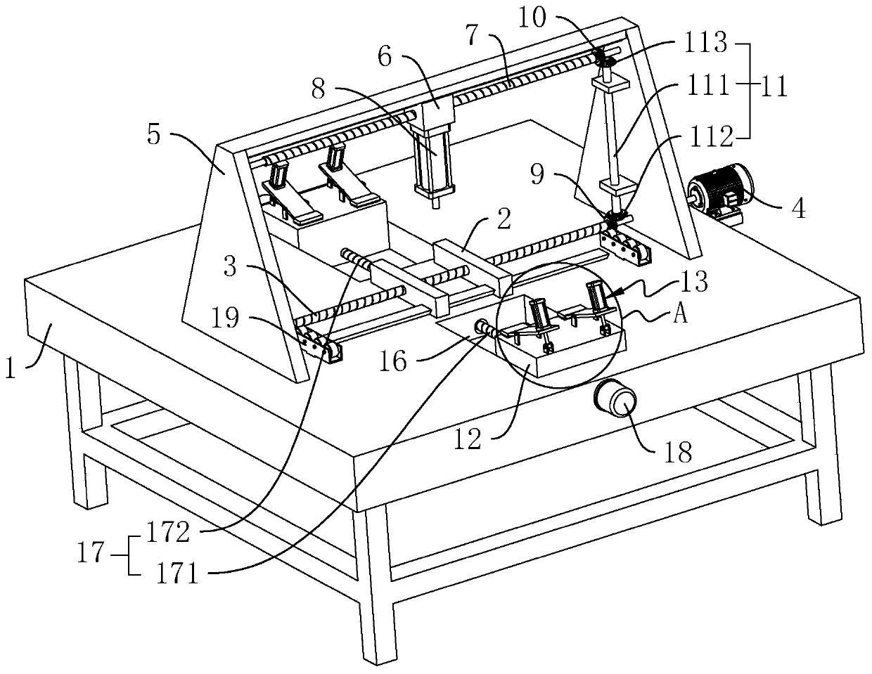 A steel plate leveling machine