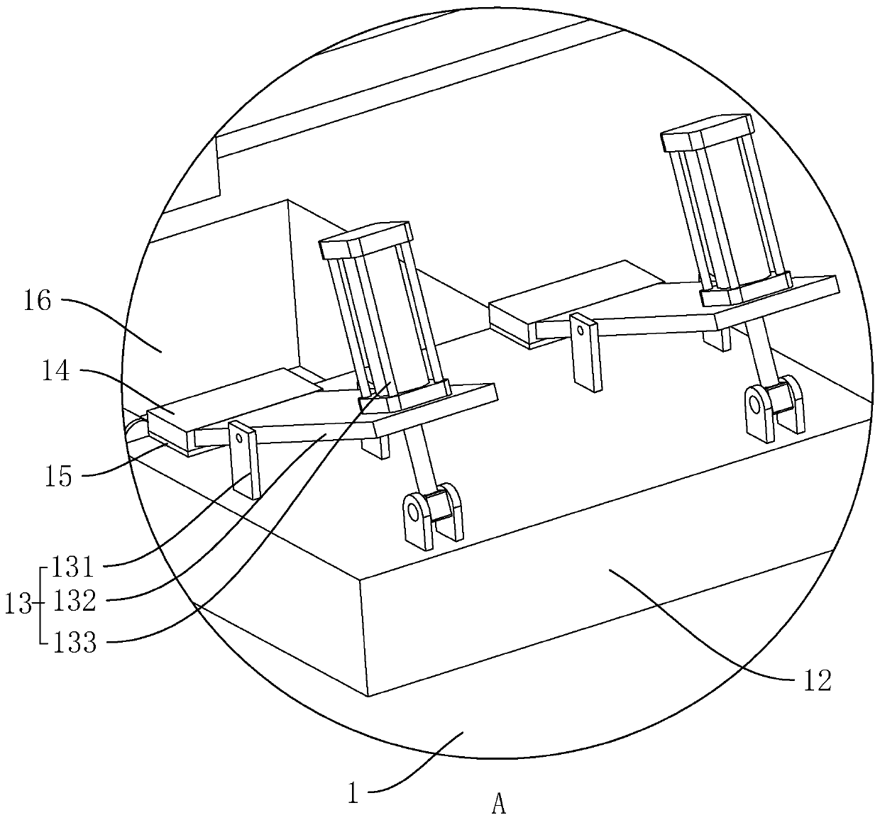 A steel plate leveling machine