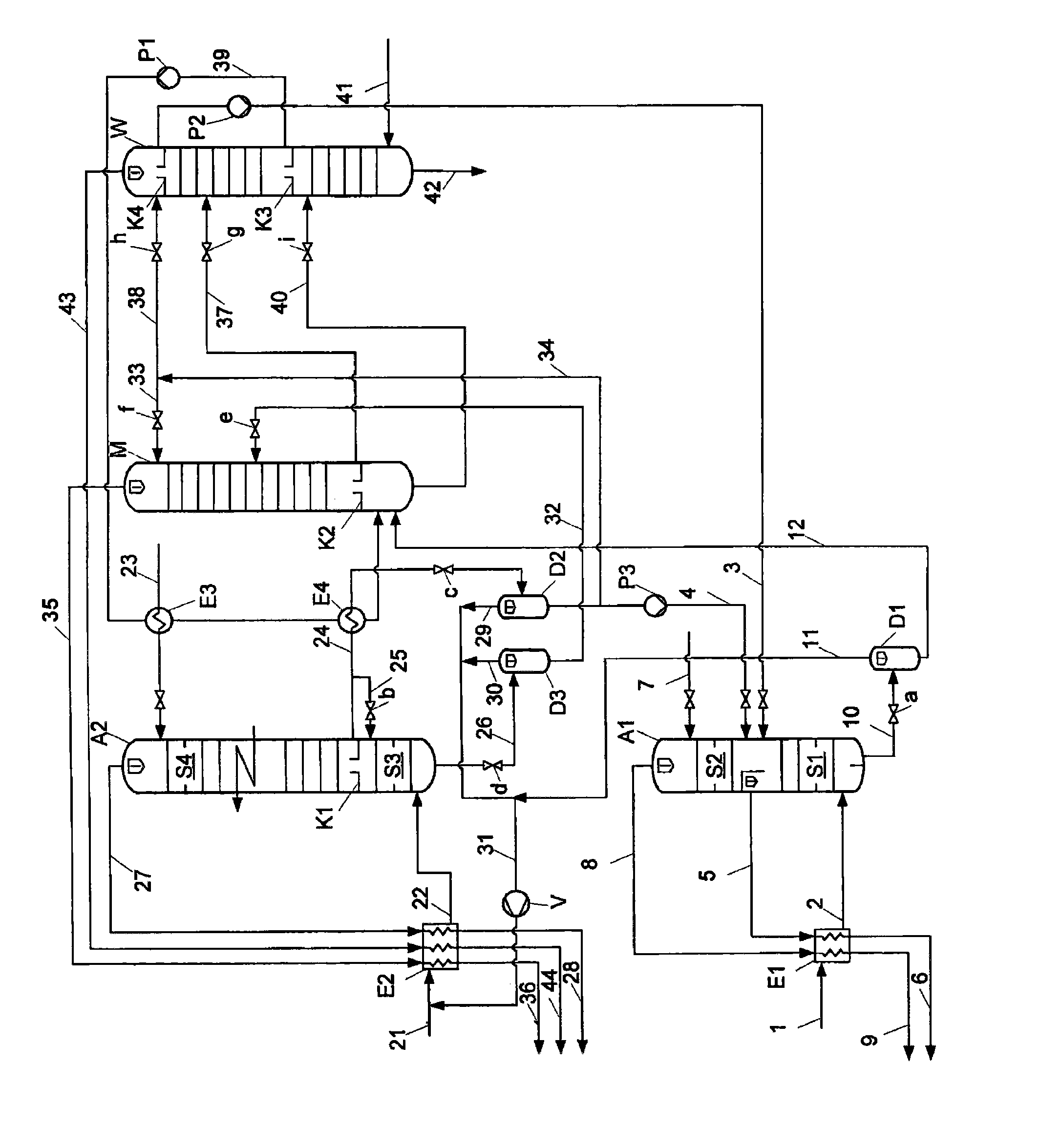 Method for selective desulphurisation of synthetic raw gas