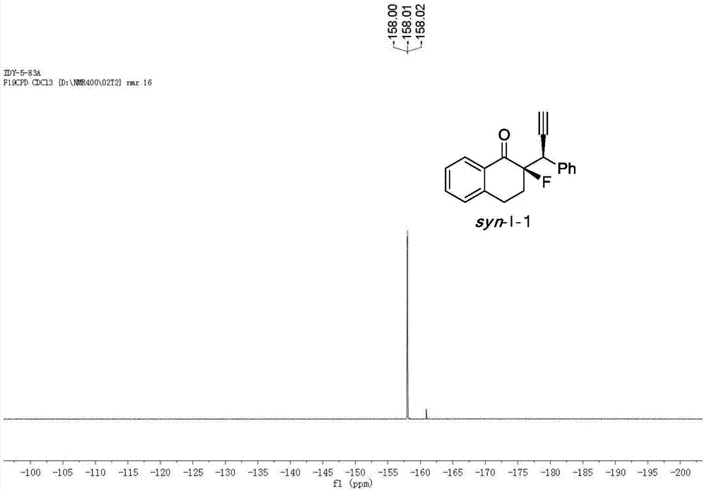 Method for preparing alpha-fluoro-beta-ethynyl ketone compound containing two chiral centers