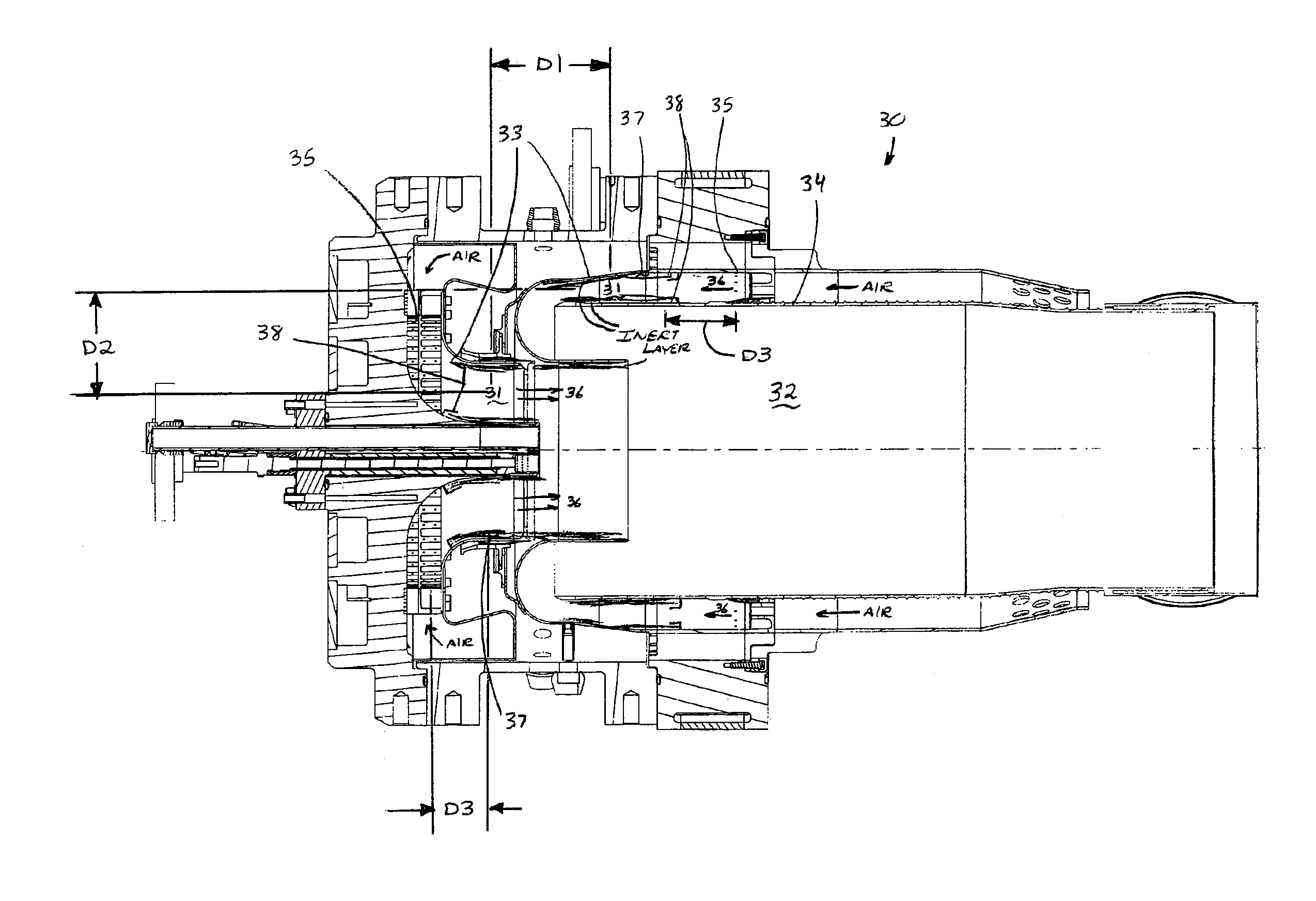 Flashback suppression system for a gas turbine combustor