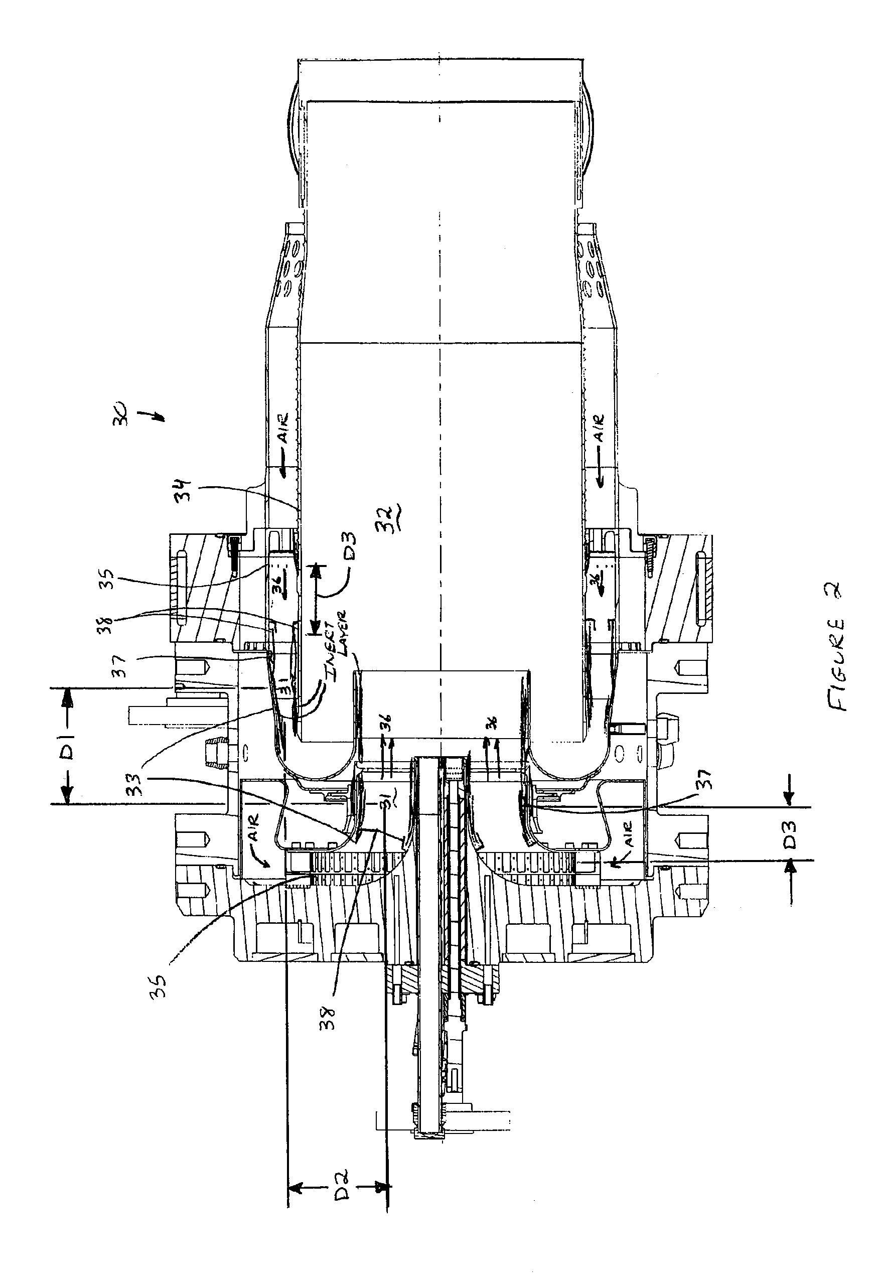 Flashback suppression system for a gas turbine combustor