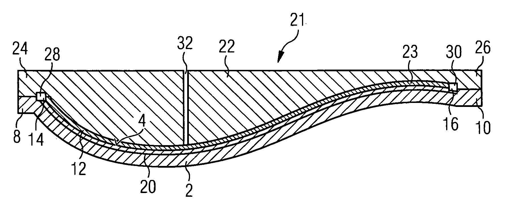 Mould and method for vacuum assisted resin transfer moulding