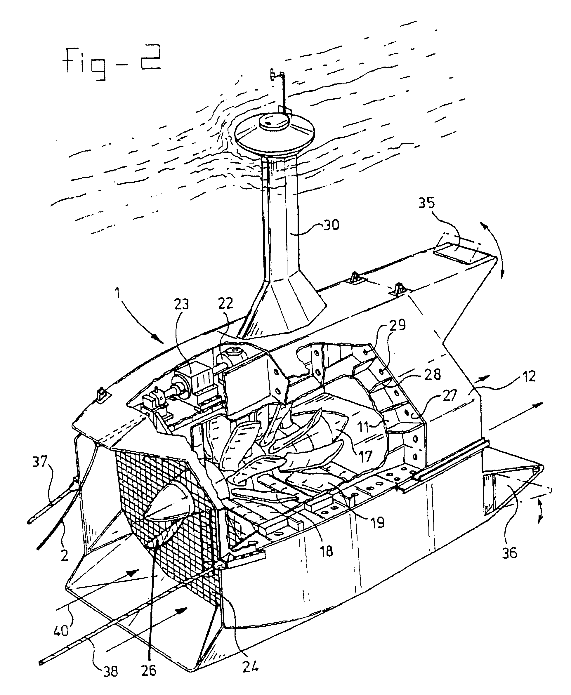 System for producing hydrogen making use of a stream of water