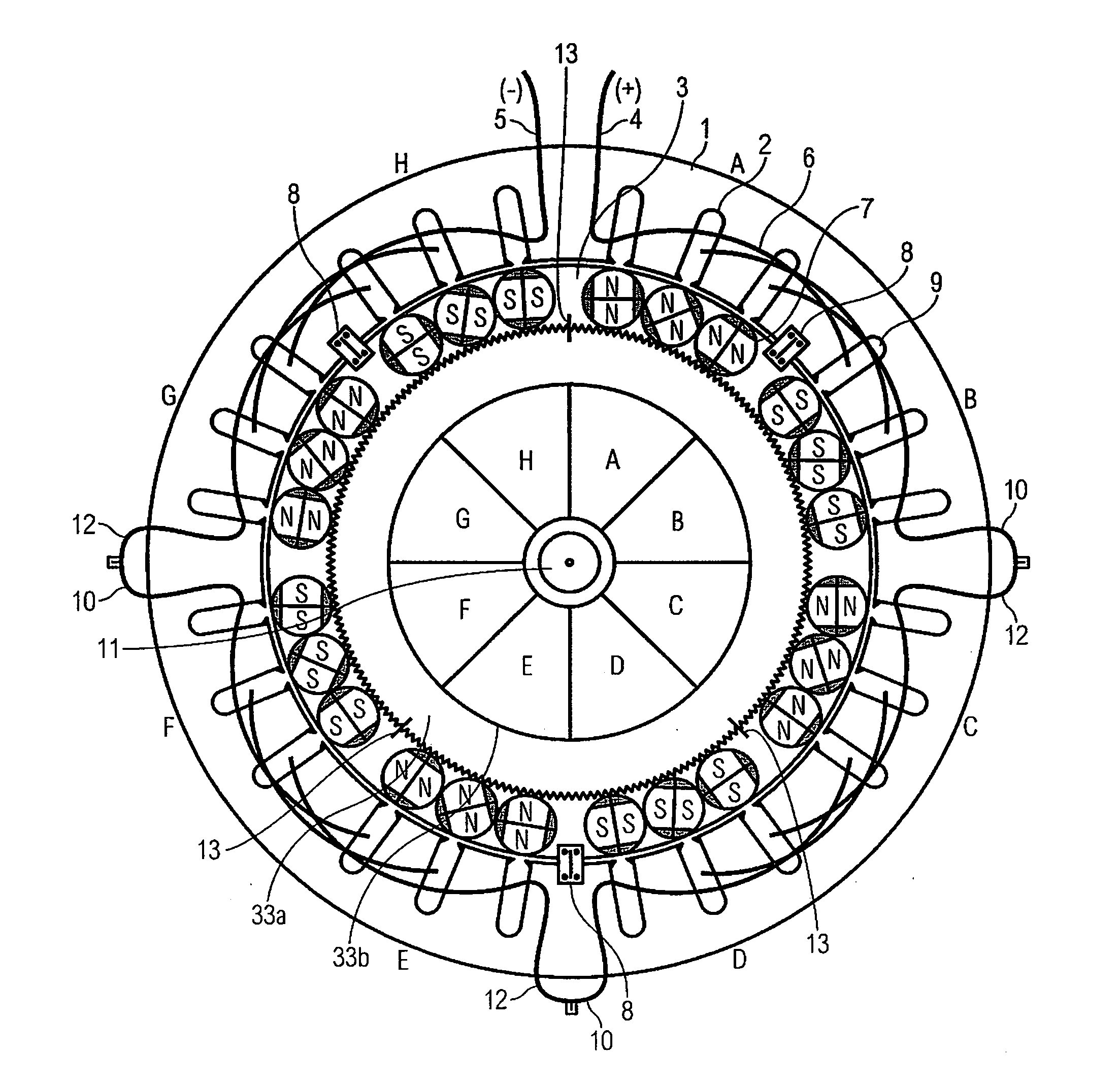 Brushless direct current (DC) electric generator with decreased electromagnetic drag