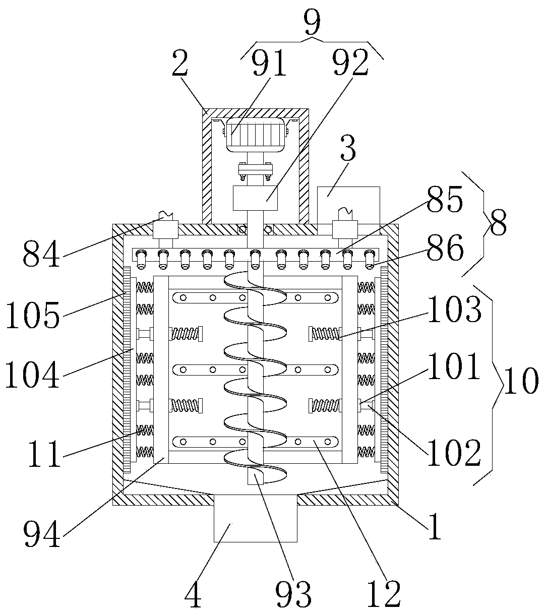 Textile printing and dyeing dye stirring structure with scraper mechanism