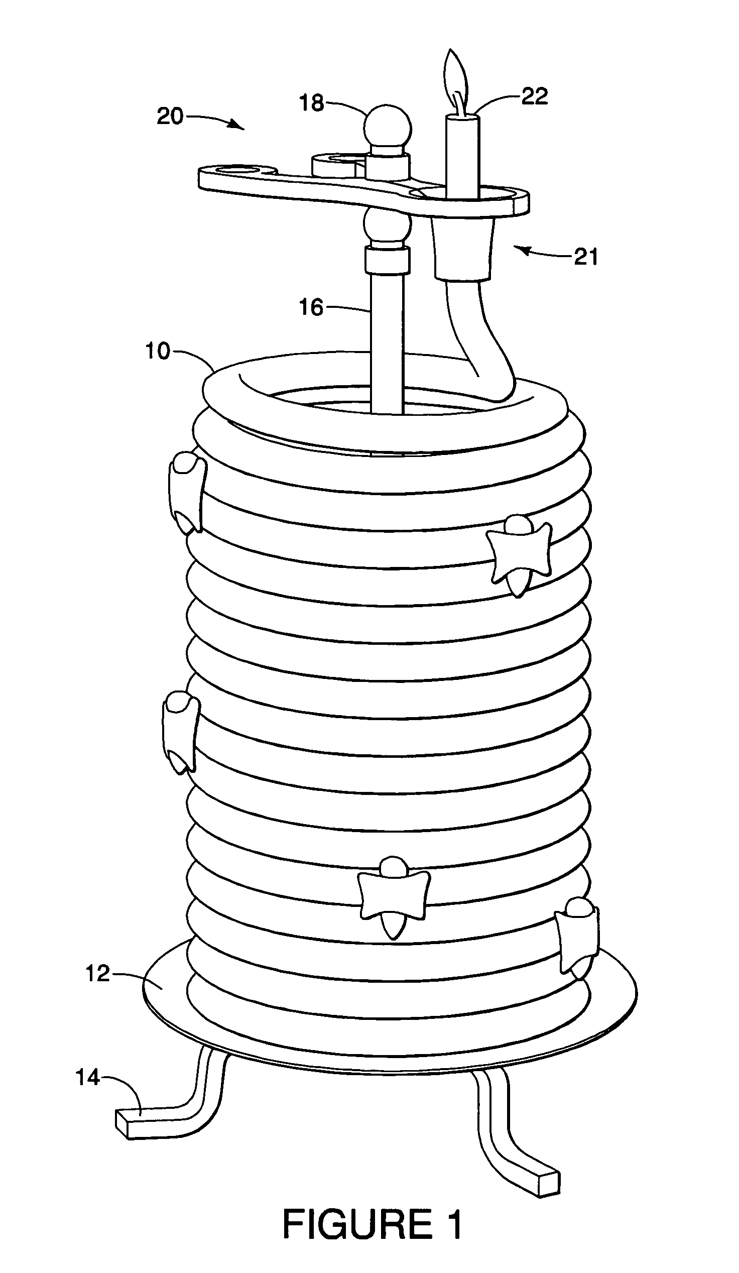 Candle holder and flame extinguisher device