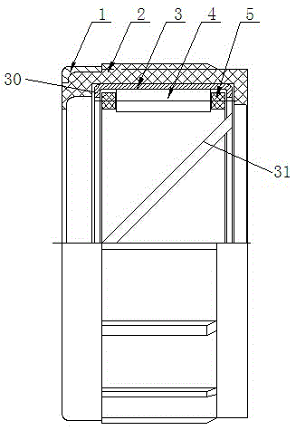 Dual-flange outer ring elastic rubber bearing