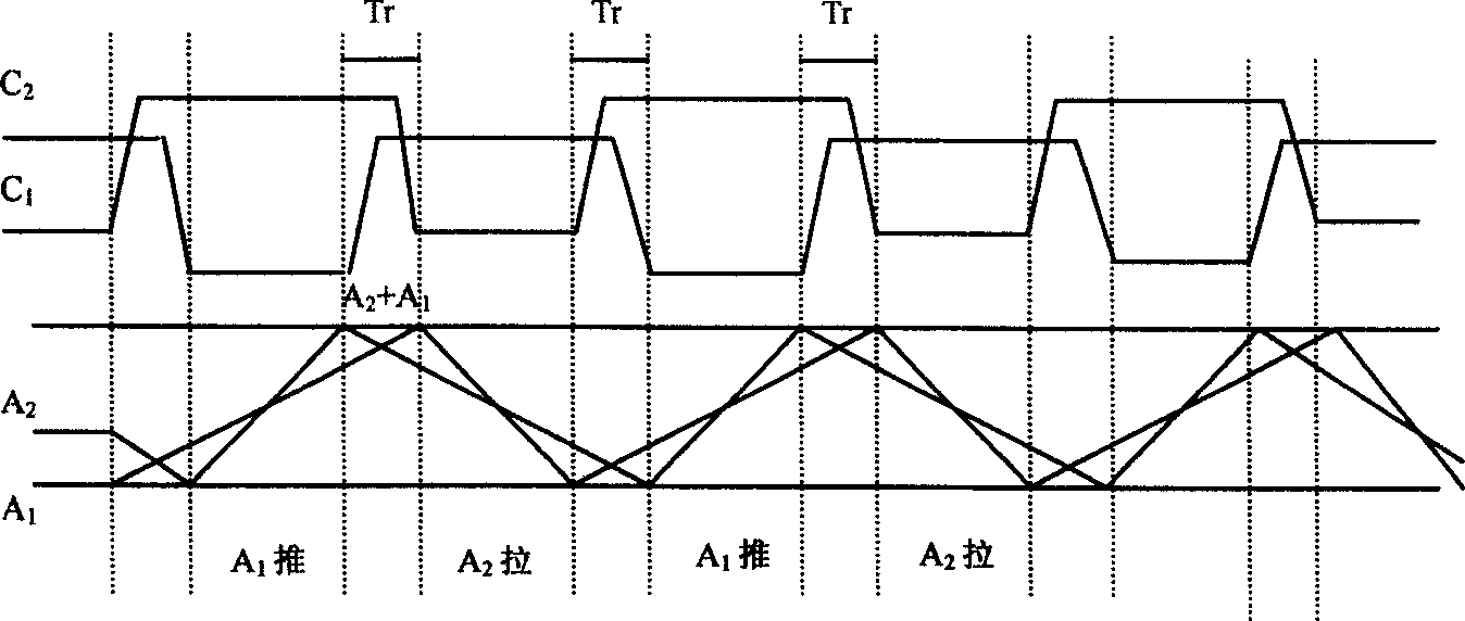 Large range nanometer grade step piezoelectric micromotion working platform, and its driving and controlling system