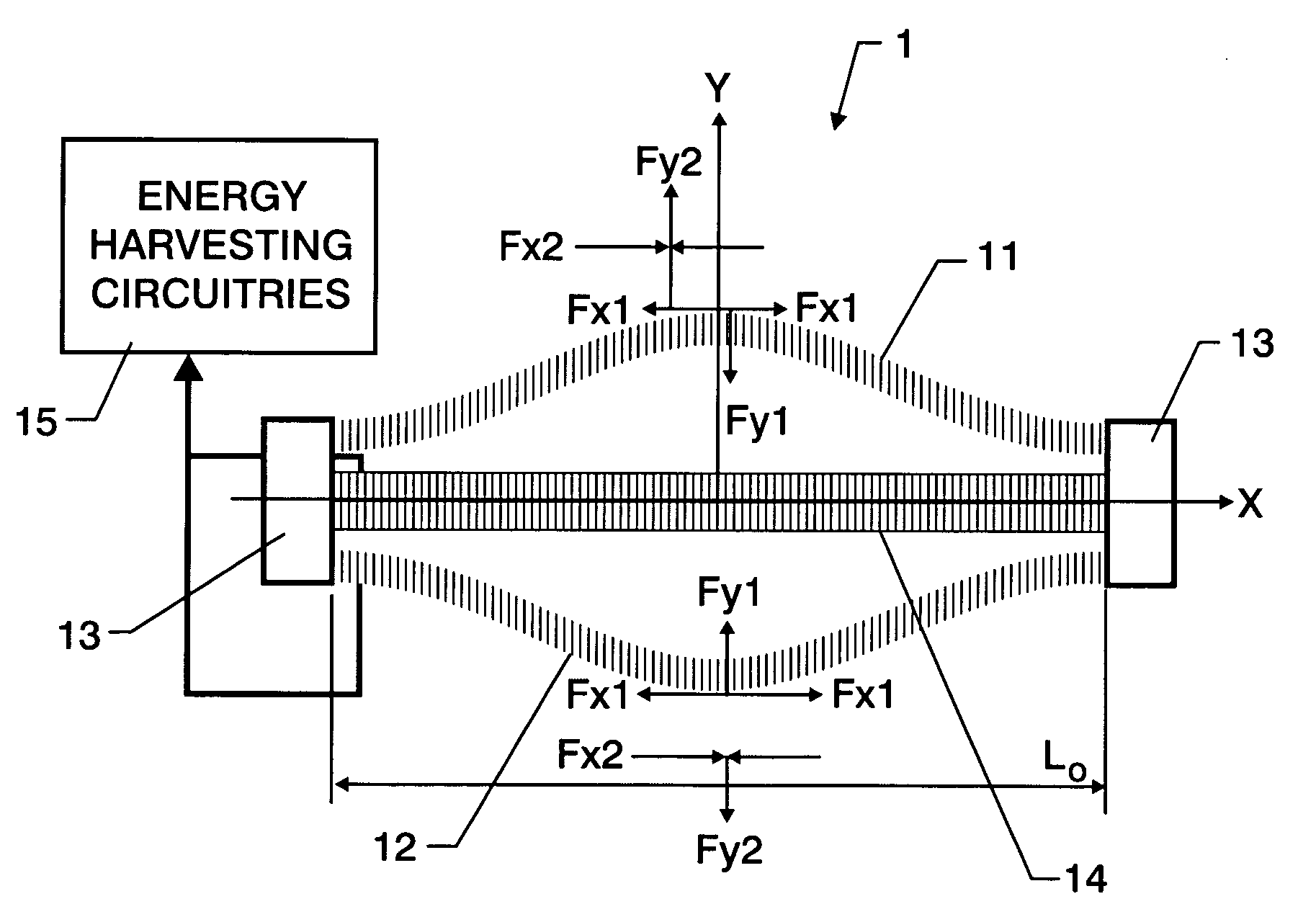 Hybrid piezoelectric energy harvesting transducer system