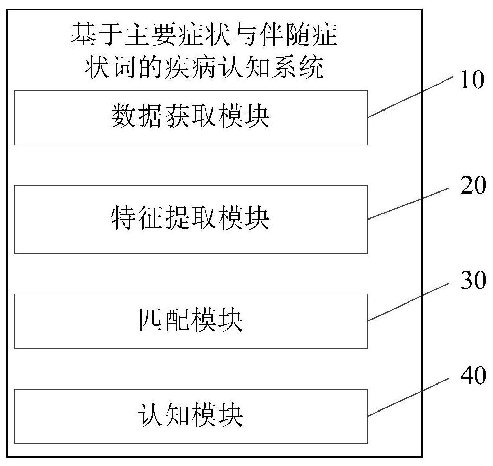 Disease cognition system based on main symptom and accompanying symptom words