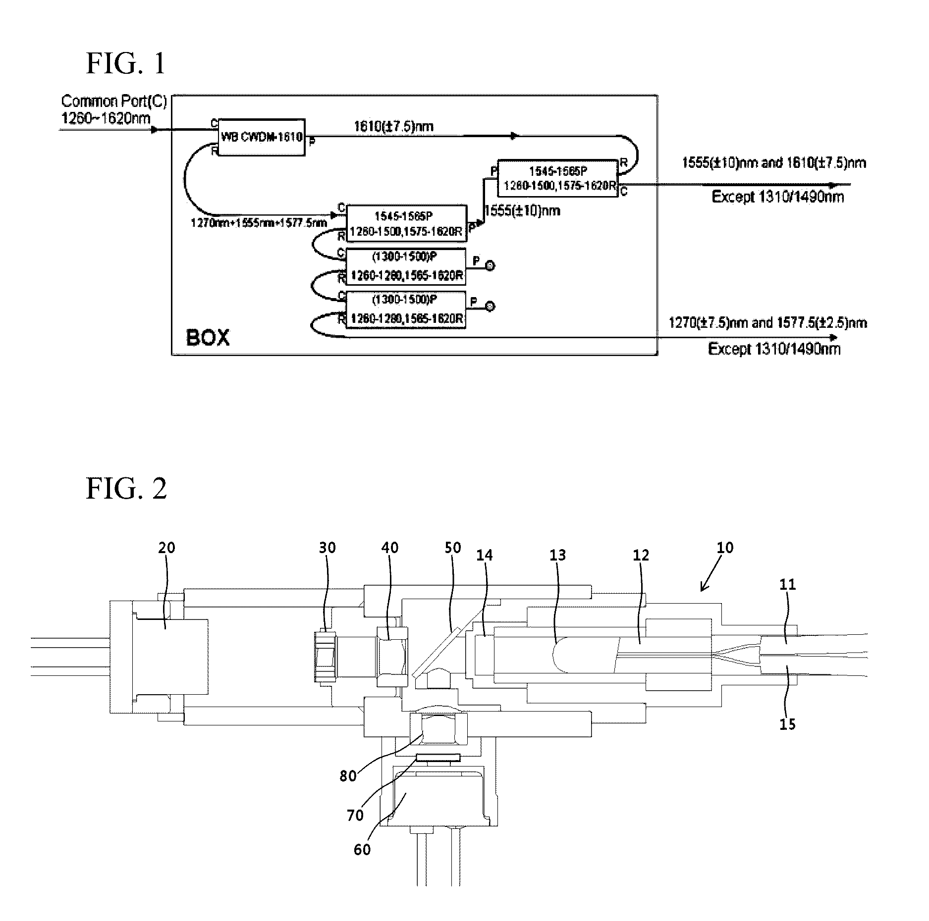 Optical transceiver module with dual band pass WDM coupler embedded therein