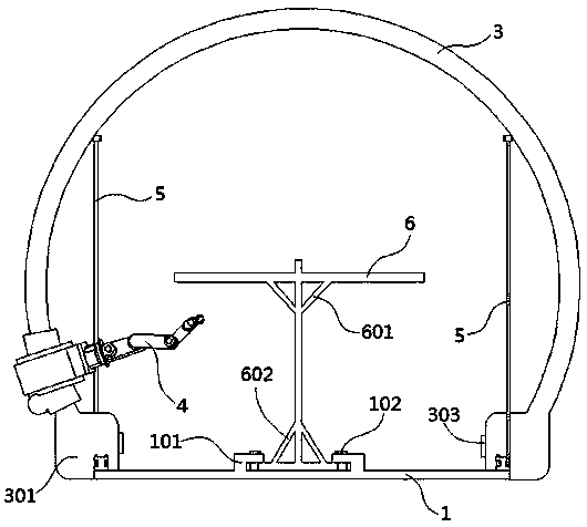 High-freedom-degree mechanical arm structure used for machining