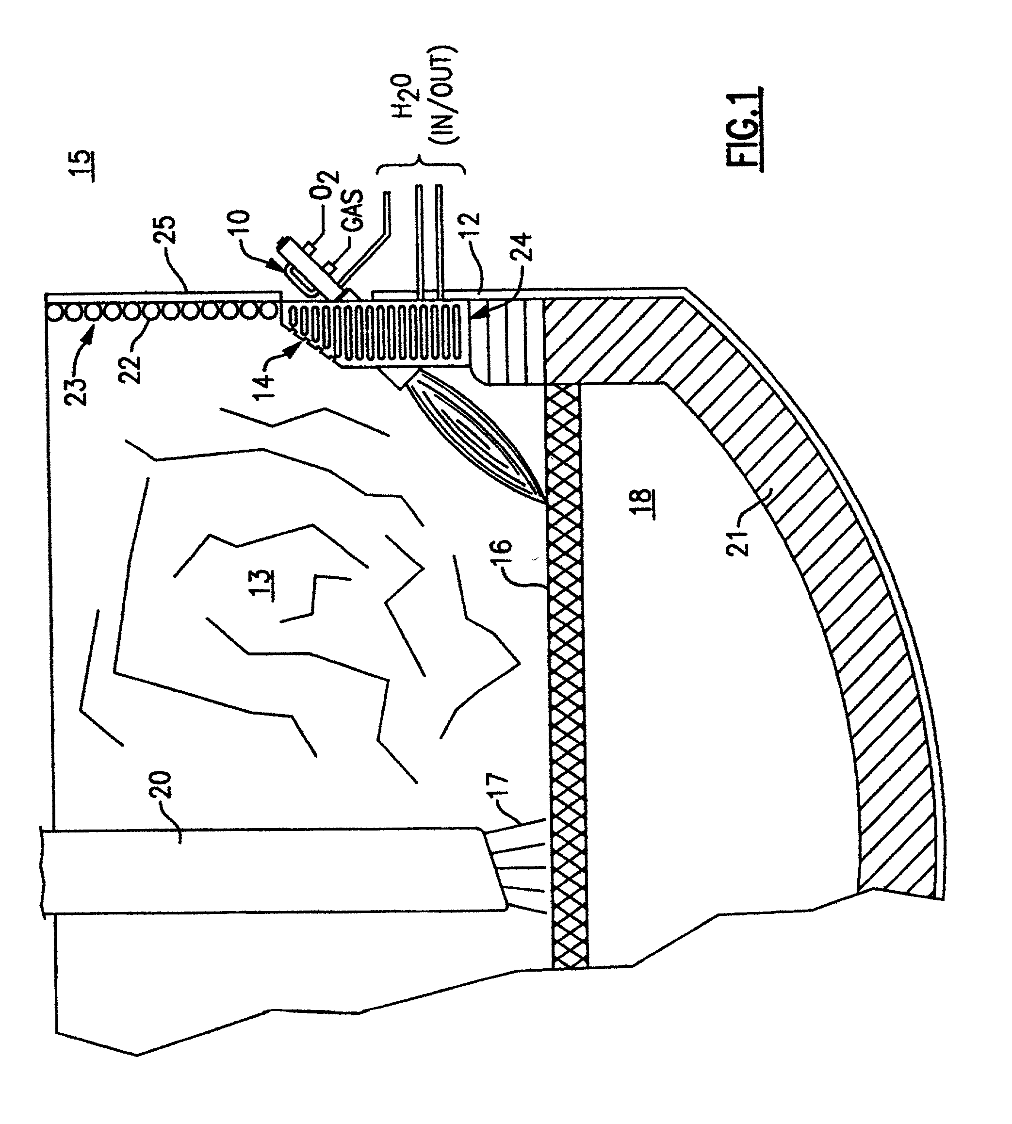 Mounting arrangement for auxiliary burner or lance