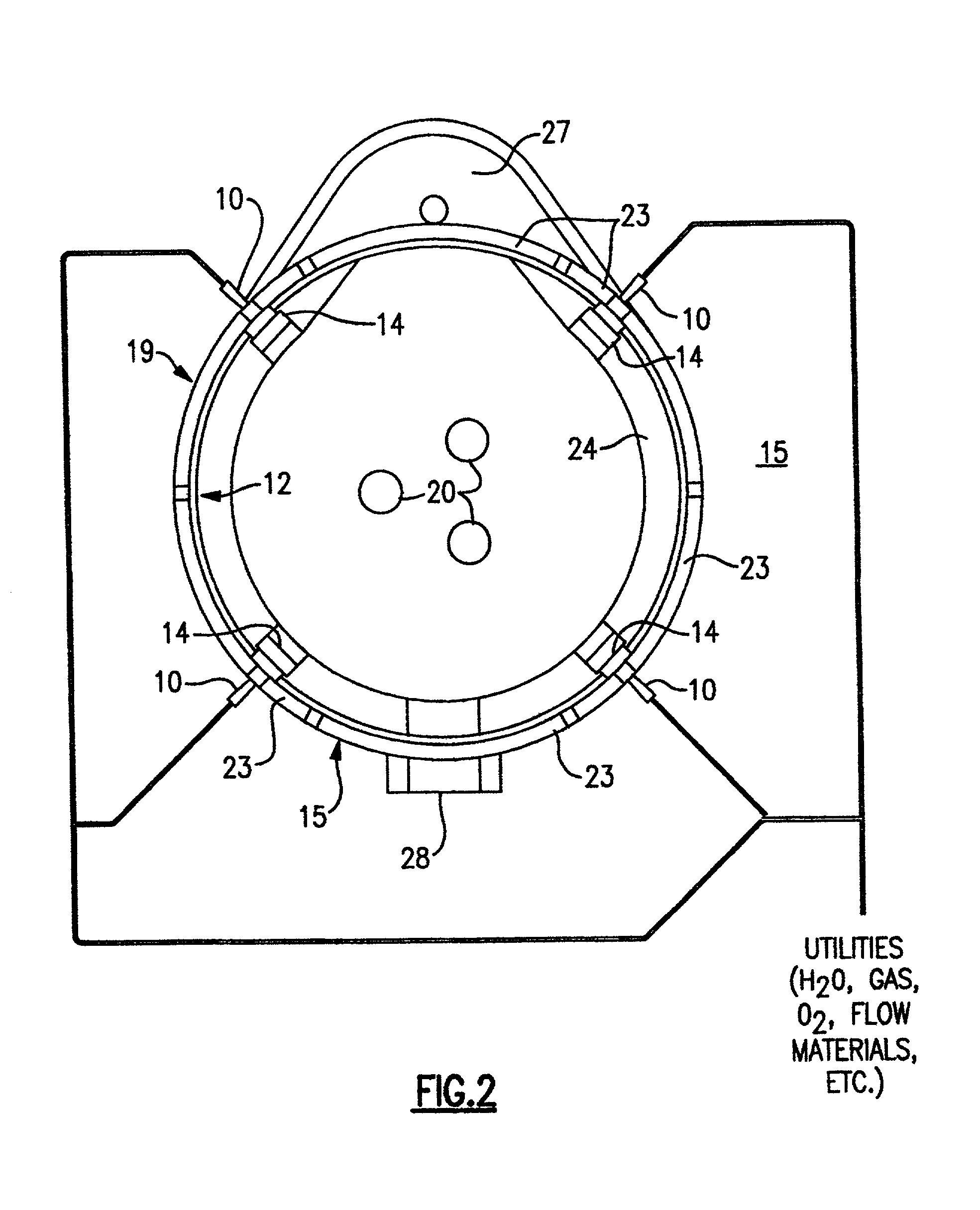 Mounting arrangement for auxiliary burner or lance