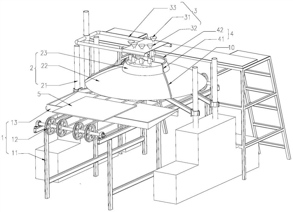 Slurry spraying equipment for preparing colorful porcelain plates and application method thereof