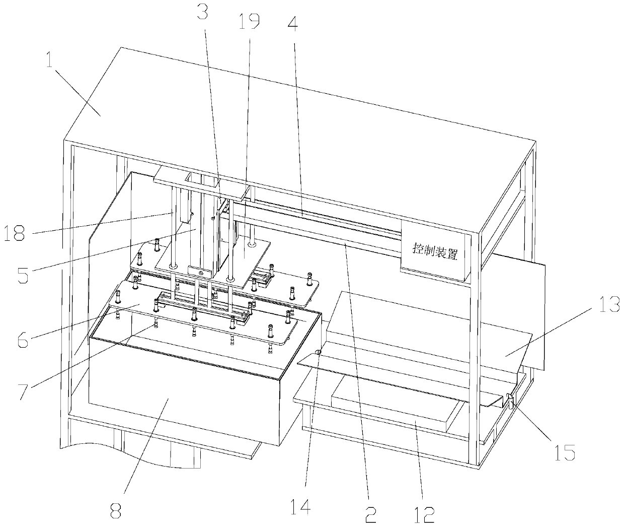 Automatic dispensing device of full-covered type sucker array and control method thereof