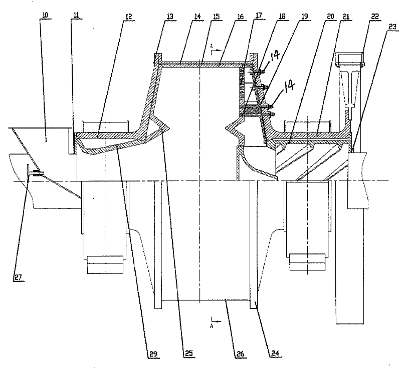 Forced discharge pulverizing mill for crushed materials