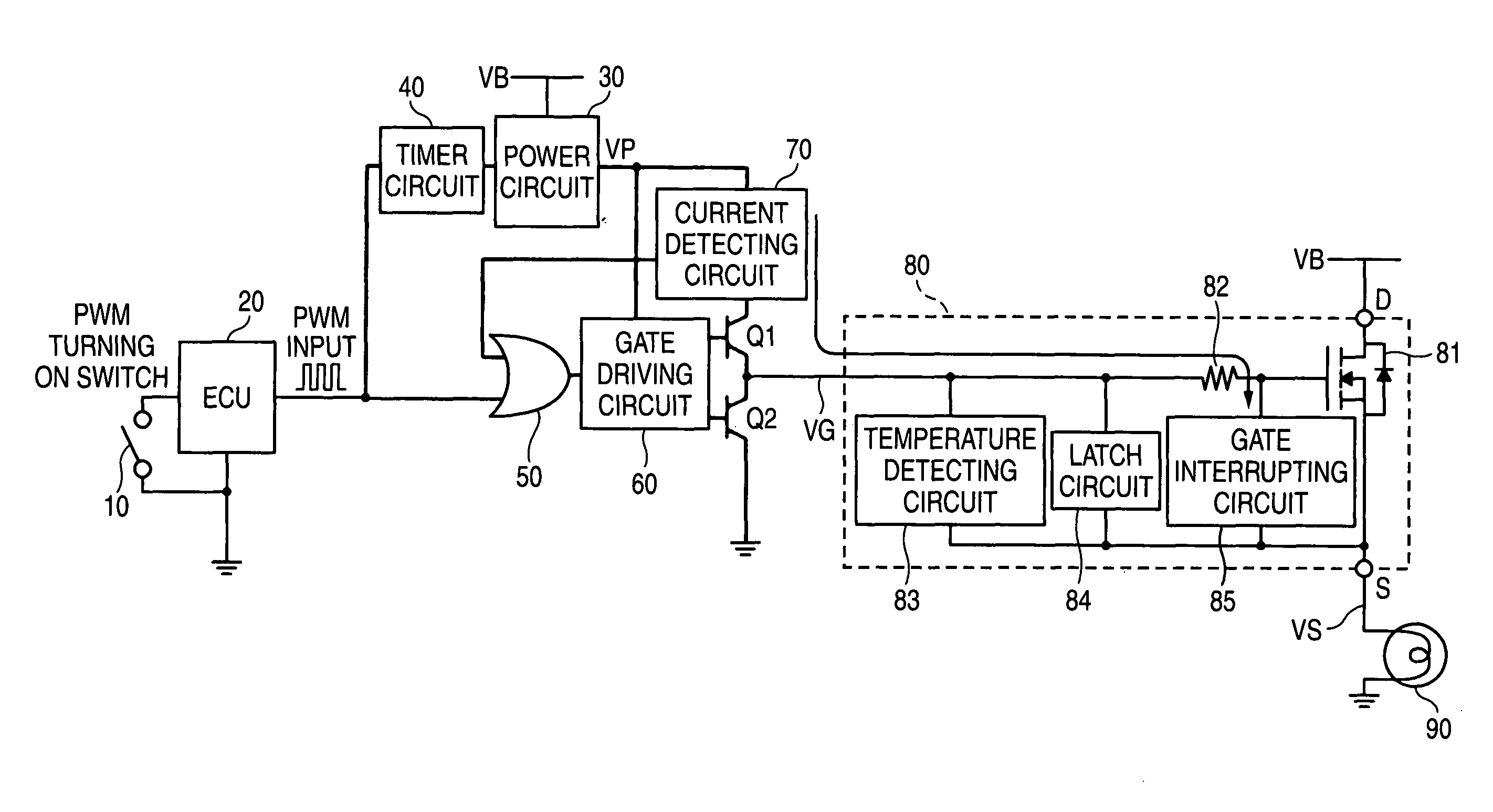 Control circuit of semiconductor device having over-heat protecting function