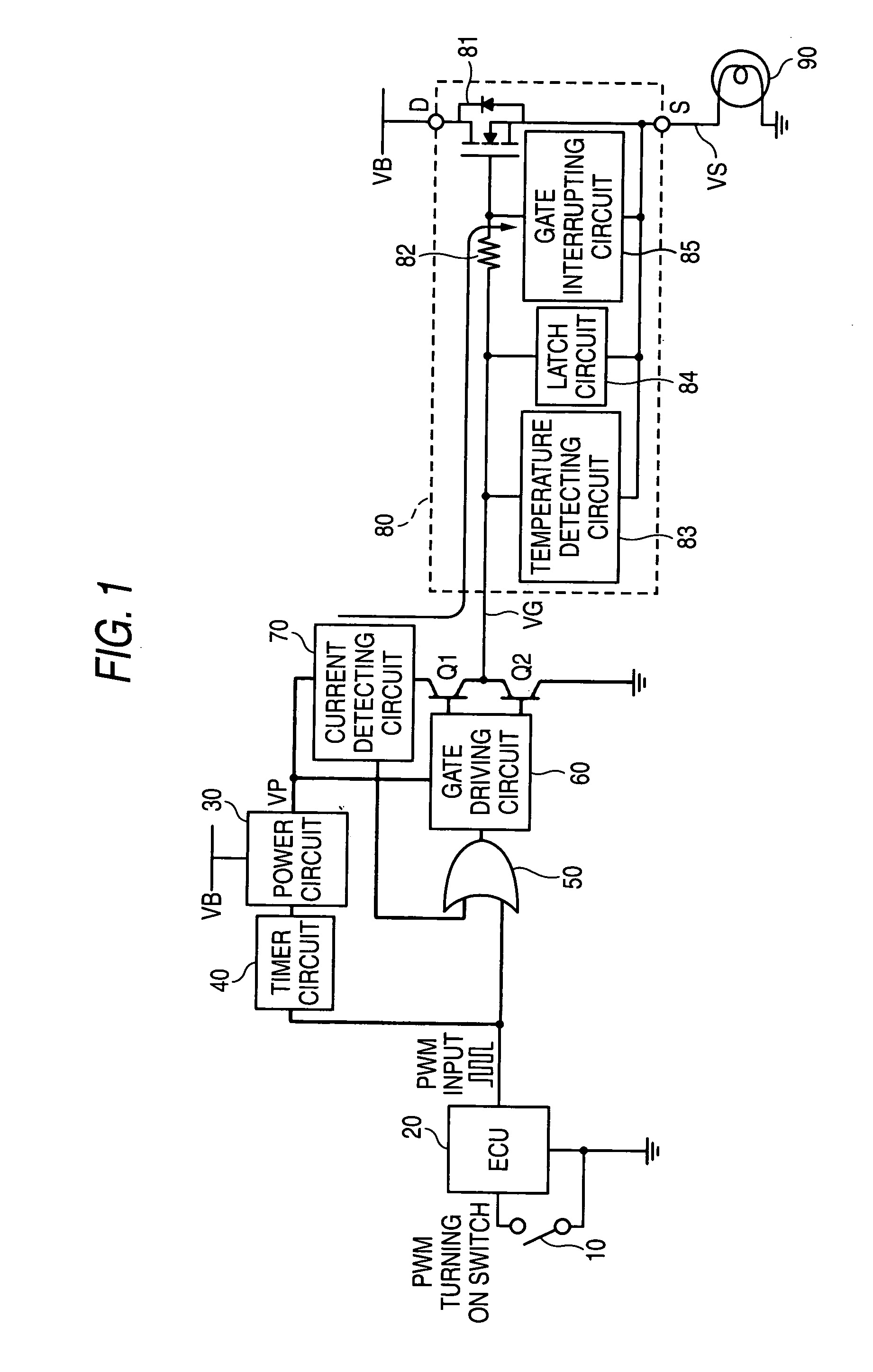 Control circuit of semiconductor device having over-heat protecting function