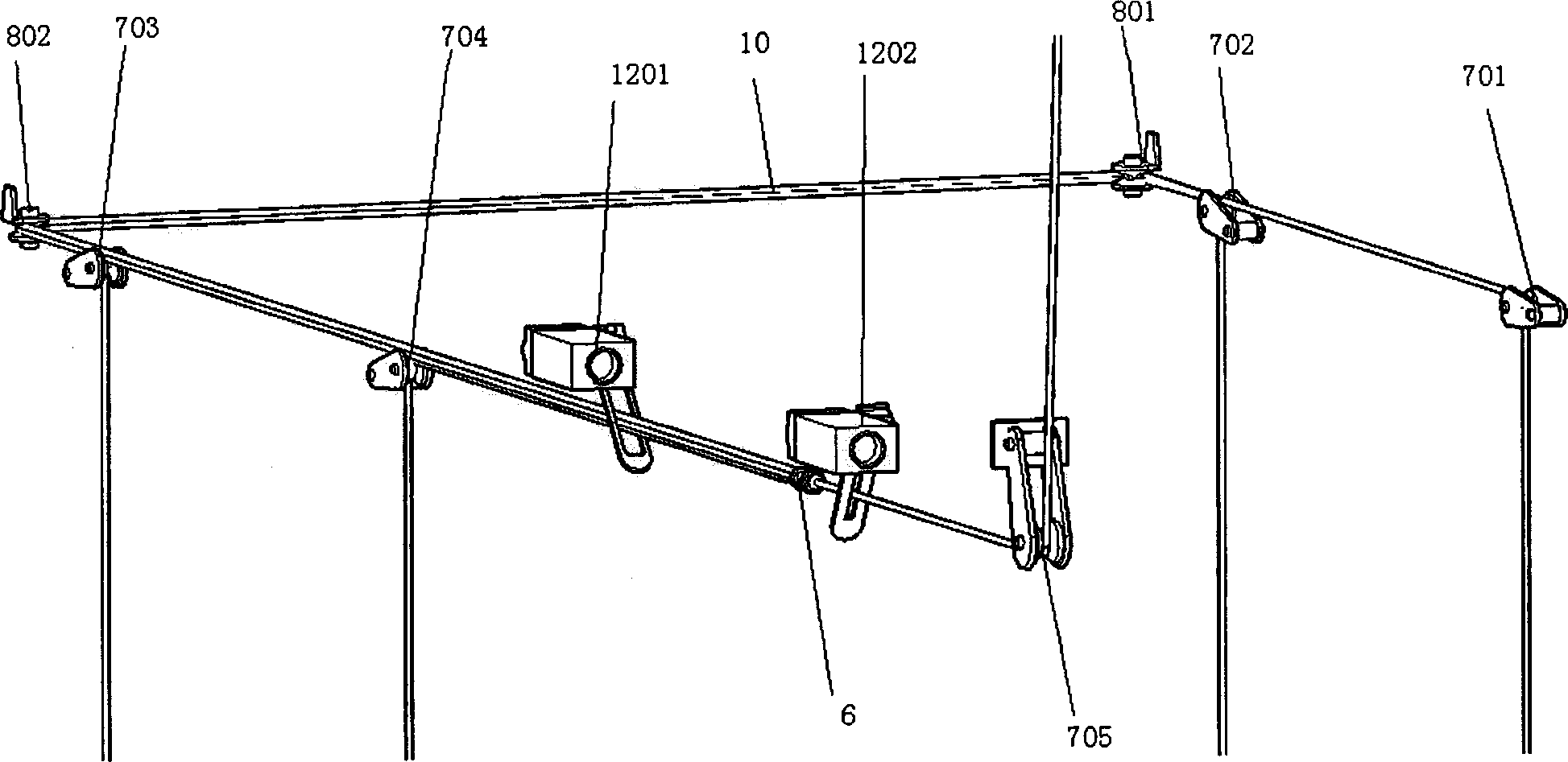 Automatic lifting device for carrying paper cocooning frame after cocoon removal