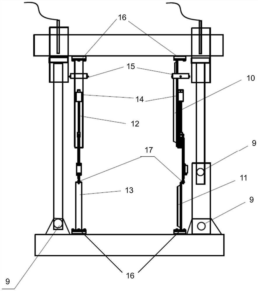 A measuring device and measuring method for the hot state roll gap of the hydraulic segment of the continuous casting machine