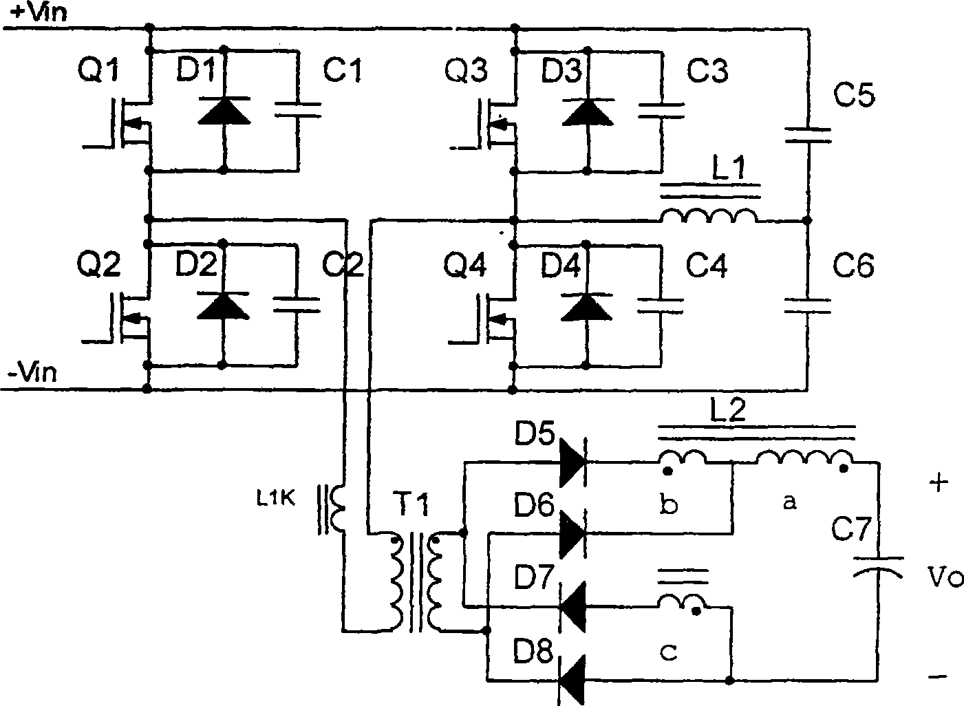 Modified type full-bridge phase-shifted soft switch converter