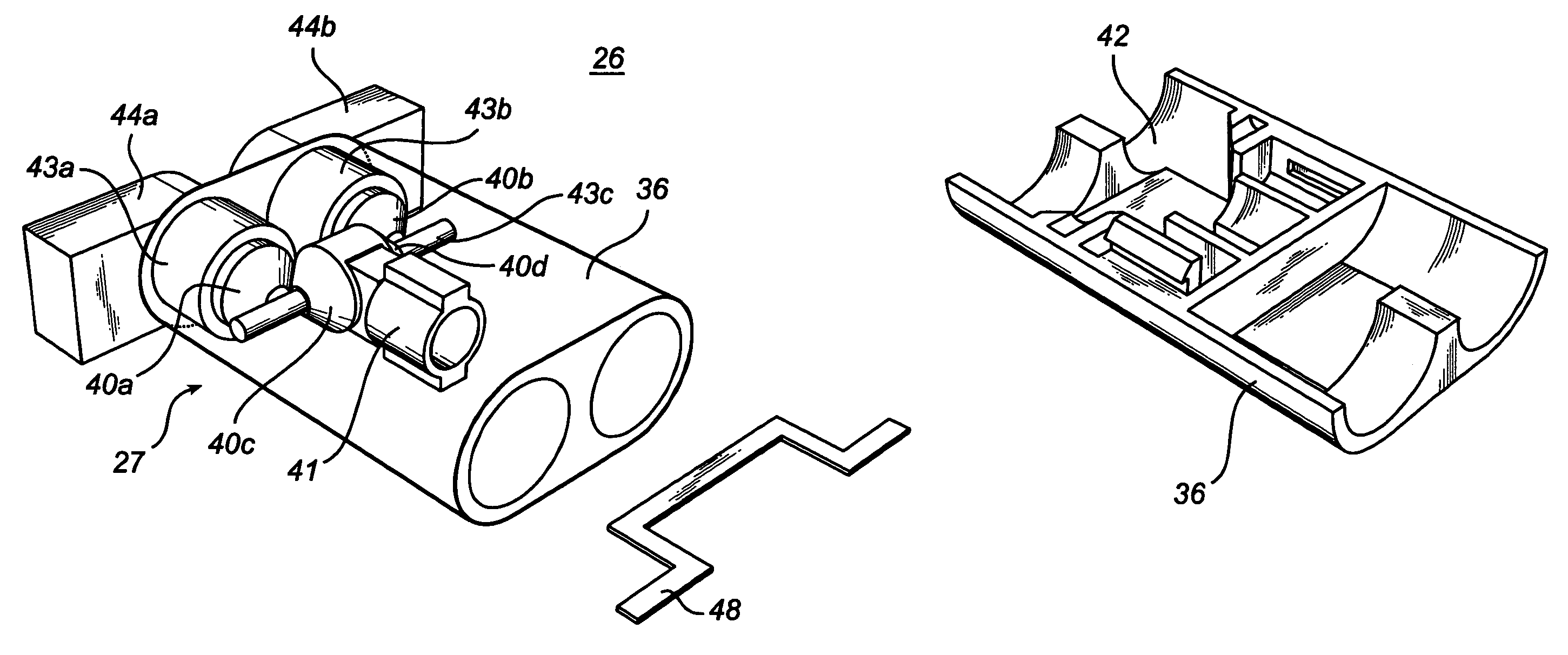 Mobile communications device with synchronising hinge