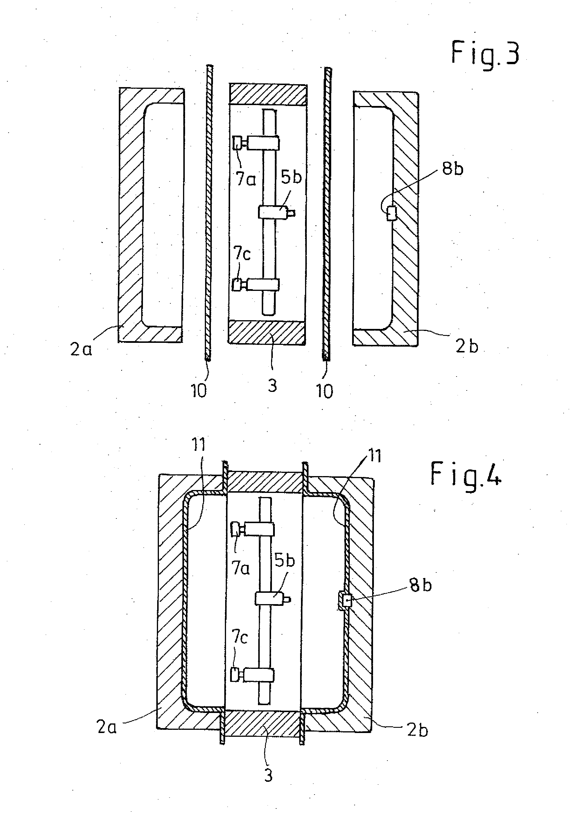 Process for the production of hollow bodies of thermoplastic material