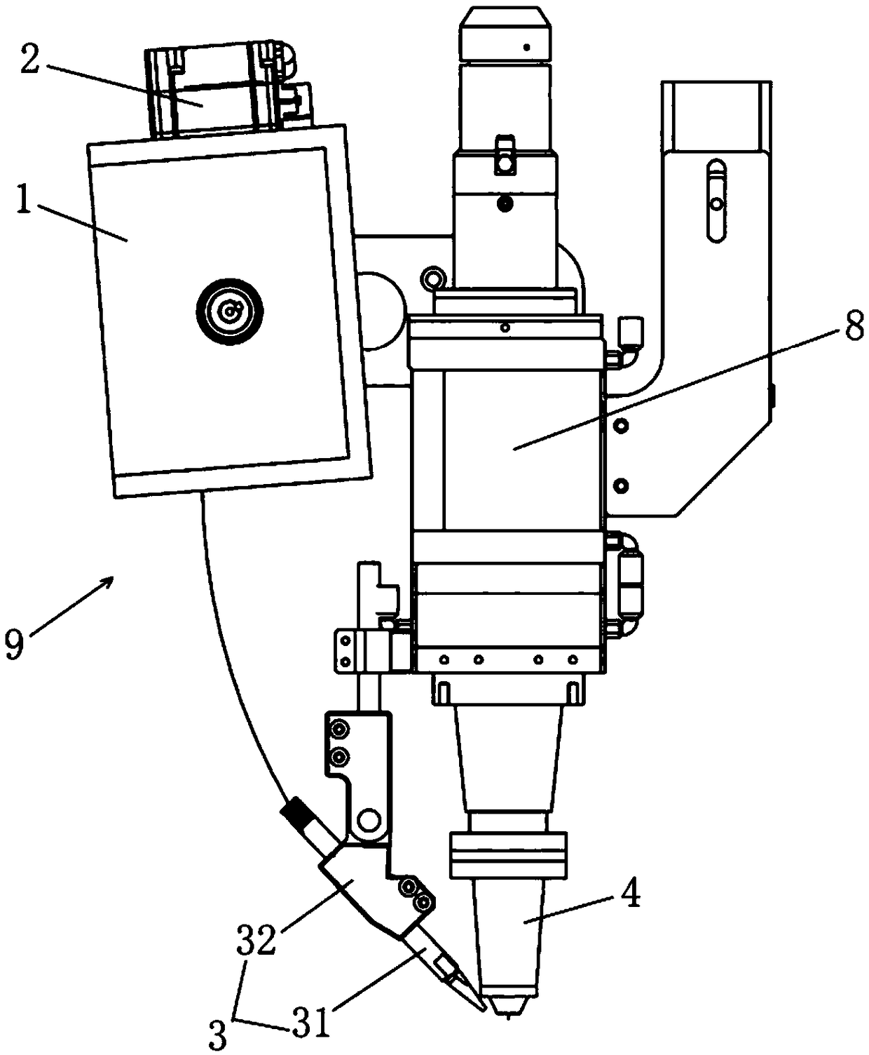 Laser wire filing welding device and method