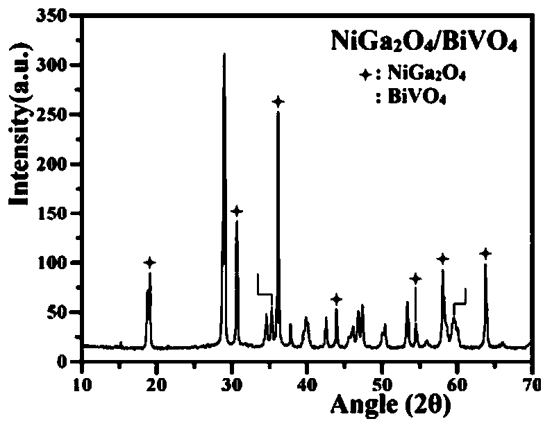 Photocatalyst (Cu, Pd)-NiGa2O4/BiVO4 with double promoter and application thereof