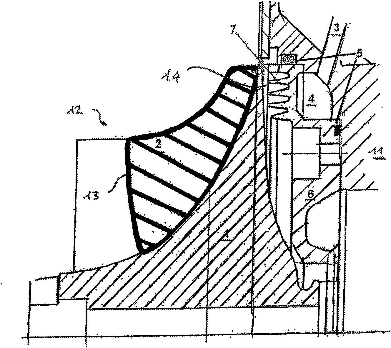 Compressor for a turbocharger and method for cooling thereof